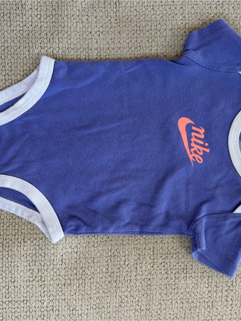 Nike Purple Bodysuit with Multicolor Striped Leggings